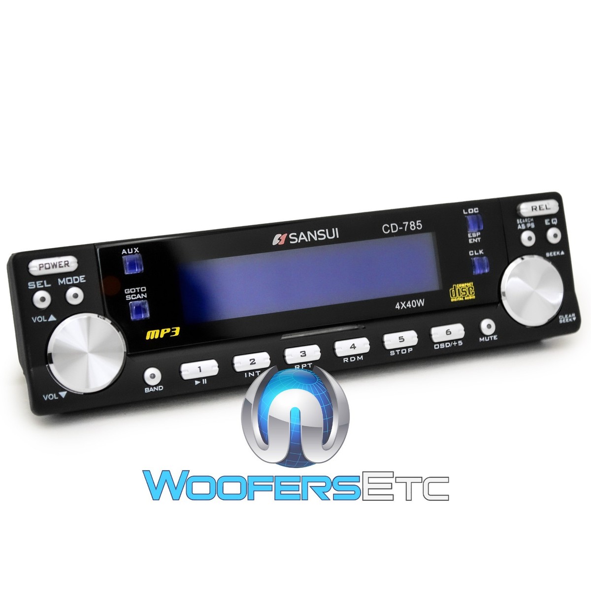 OLD SCHOOL SANSUI CD785 CAR STERO CD EQ FM MP3 DETACHABLE FACE 4 x