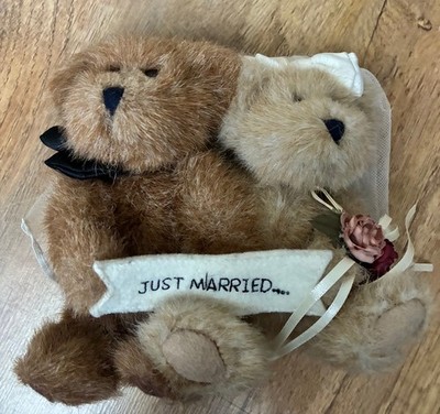 Boyds Bär Plüsch Mr & Mrs Truelove Just Married - Head Bean Collection 2004