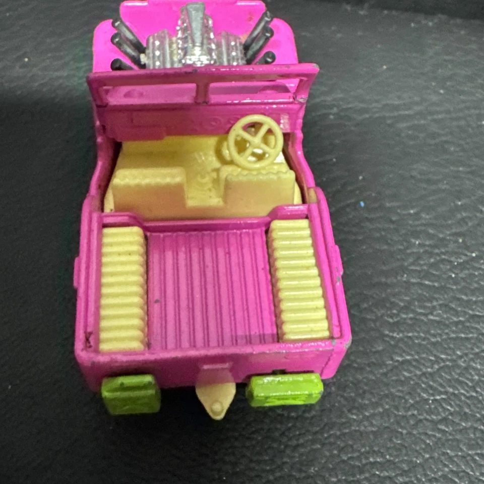 Винтажный 1971 Matchbox Lesney Superfast No 2 Jeep Hot Rod Розовый/Зеленый Англия R196 - Изображение 4 из 4