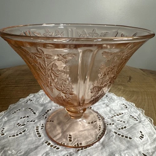Federal Glass Sharon Pink Depression Glass Candy Jar without Lid