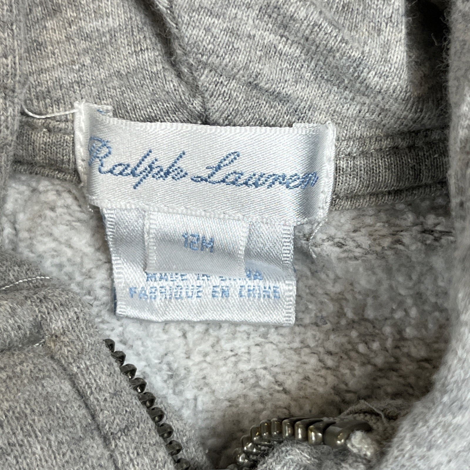 Ralph Lauren Fz Hood-tops-knit Seasonal Fleece Size Baby 12 Months Zip Jacket thumbnail 3