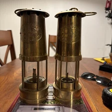Two Vintage Weems & Plath Brass Yacht Lamps – 10” x 3” each 