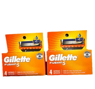 Gillette Fusion Men's Razor Blade Refill Cartridges - 2 Packs Of 4 = 8 Total