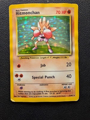 Hitmonchan 007/102 Base Set Holo Very Damaged