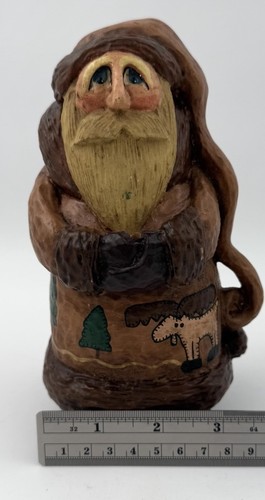 VTG 1998 Rodney W Leeseberg Santa Figurine Folk Art Woodland Christmas 7”  - Picture 7 of 8