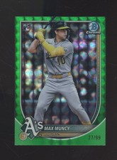 2025 Bowman Chrome Green Geometric #90 Max Muncy A's RC Rookie 27/99