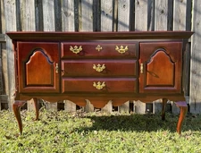 Vintage Sumter Cabinet Co. Solid Cherry Queen Anne Chippendale Sideboard Buffet