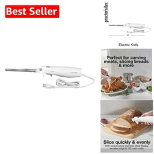 Deluxe Electric Knife for Effortless Carving of Meats and Homemade Bread – White