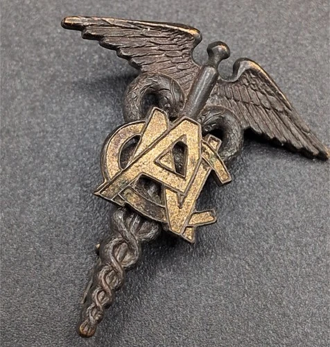 Antique US U.S. Military Army Nurse Corps ANC Insignia Pin Caduceus WWI WW1