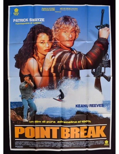 Point Break Poster Bigelow Keanu Reeves Swayze Surf Machine Gun A449