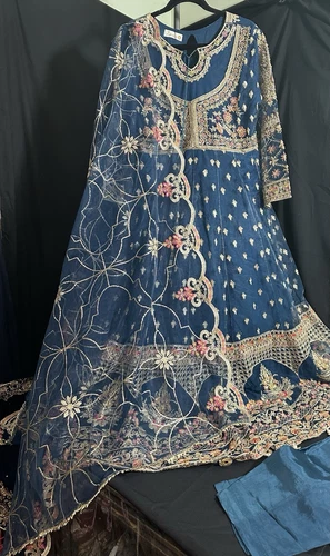 Brand - Zarqun Premium - Beautiful Heavy Emb Long Dress - Medium Size - $120 - Picture 2 of 21