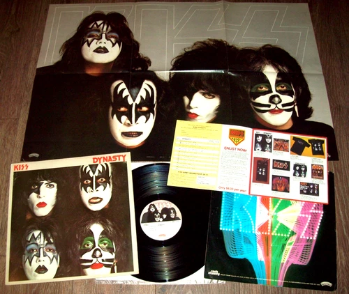 KISS DYNASTY LP ORIG 1ST PRESS 1979 COMPLETE UNHUNG POSTER INSERTS NBLP 7152 EX