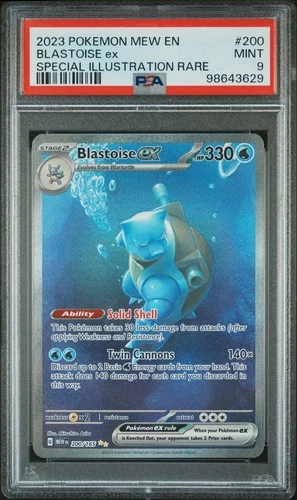 PSA 9 MINT 2023 POKEMON MEW EN-151 #200 BLASTOISE ex SPECIAL ILLUSTRATION RARE
