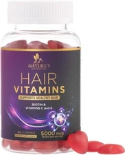 Hair Growth Supplement Gummy for Stronger, Radiant Hair, Skin & Nails - 5000 mcg