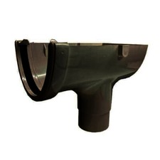 Floplast Guttering ROH2BL 115mm Hi-Cap (Deepflow) - Stopped Outlet (68mm) -Black