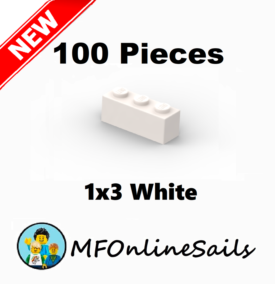 NEW** 100x Genuine LEGO 1x3 Bricks - White - Piece # 3622 Bulk | eBay