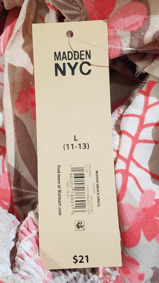 Madden NYC Dress Floral Flutter Sleeve Mini Size L NWT | eBay