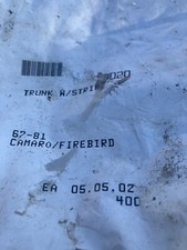 1967-69 1970-81 Camaro Firebird Trunk Deck Lid Weatherstrip Seal
