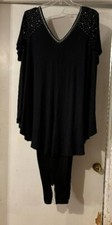 Size M Ashro Black Silver Sequin Karysha Pant Set Suit Formal Dinner Date Night