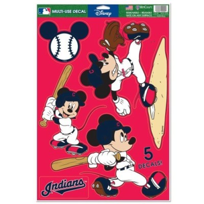 CLEVELAND INDIANS 5 PIECE MICKEY MOUSE DECALS 11''X17'' WALL GRAPHICS DISNEY 