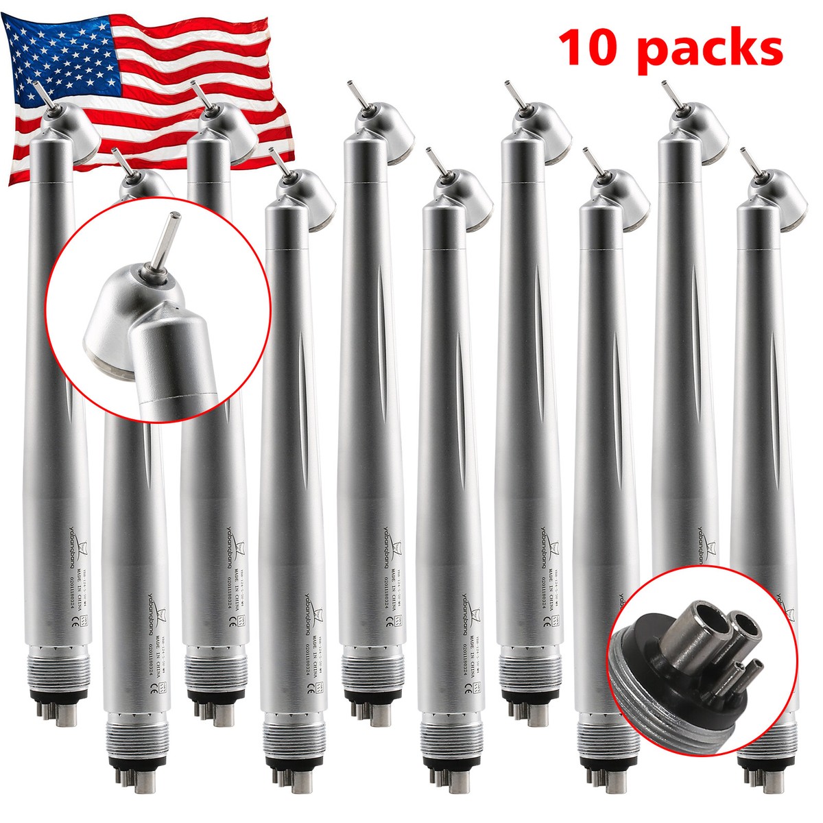 10 Packs NSK Style Dental 45° degree High Speed Handpiece