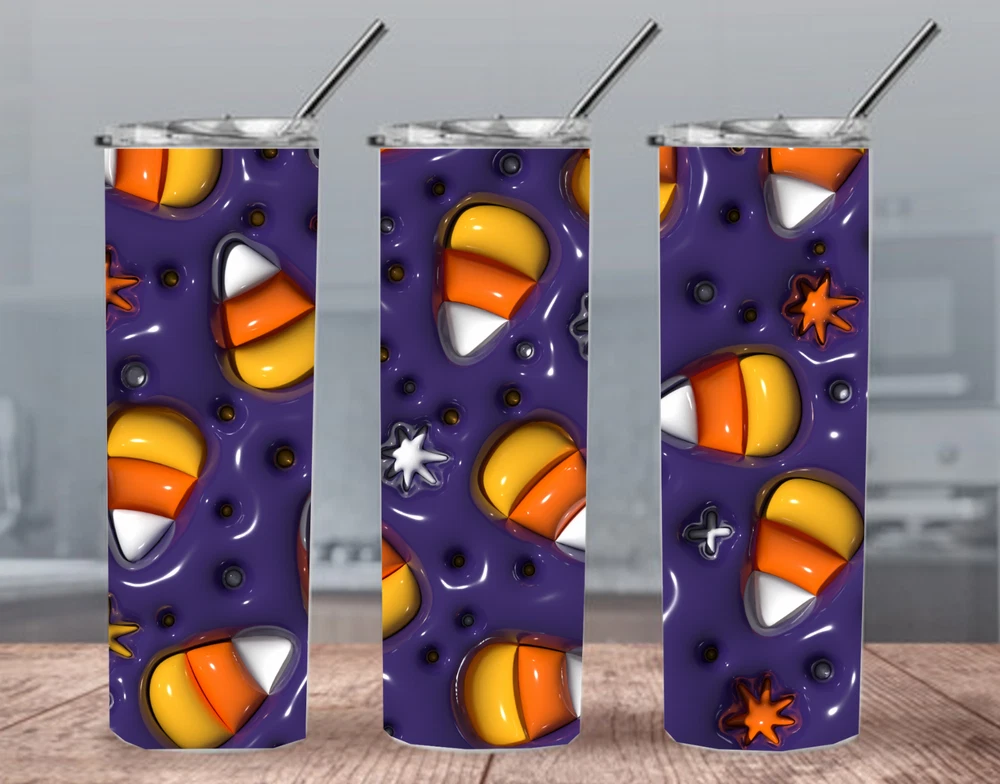 TUMBLER | Puff 3D Candy Corn Travel Mug | Fun Gift Ideas Fast Free Shipping!!