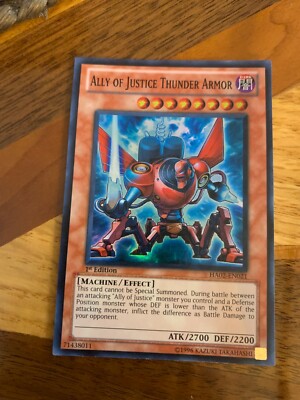 Ally of Justice Thunder Armor HA02-EN021 1st Edition Super Rare NM