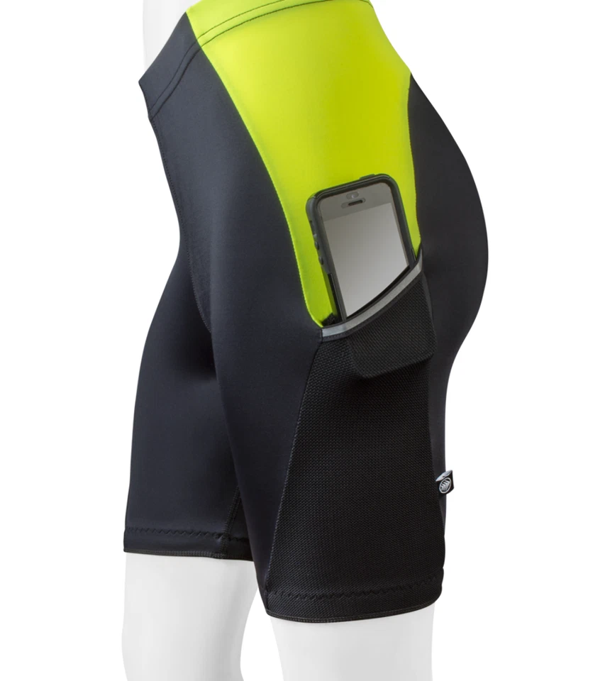 Women's All Day Padded Cycling Shorts | Reflective Side Pockets | Made in USA - Image 4 of 4