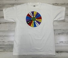 New VTG 90 s Murina White Wheel Of Fortune Game Show Graphic T Shirt Mens Sz XL