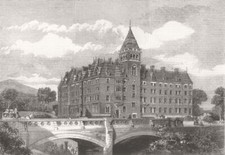 WORCESTERSHIRE. The Imperial Hotel at Great Malvern 1862 old antique print