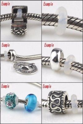 WEIMU Bedelstopper, 925 Sterling Zilver, voor armband, stopper, bedels voor Bead Charm armband, hanger, spacer, Medium, Sterling zilver, Zirkonia