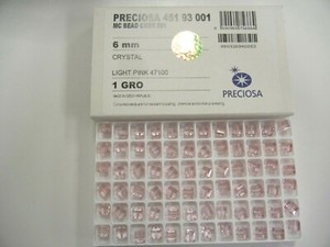 24 Preciosa Square Shape Crystal Beads 6mm Light Pink Ebay