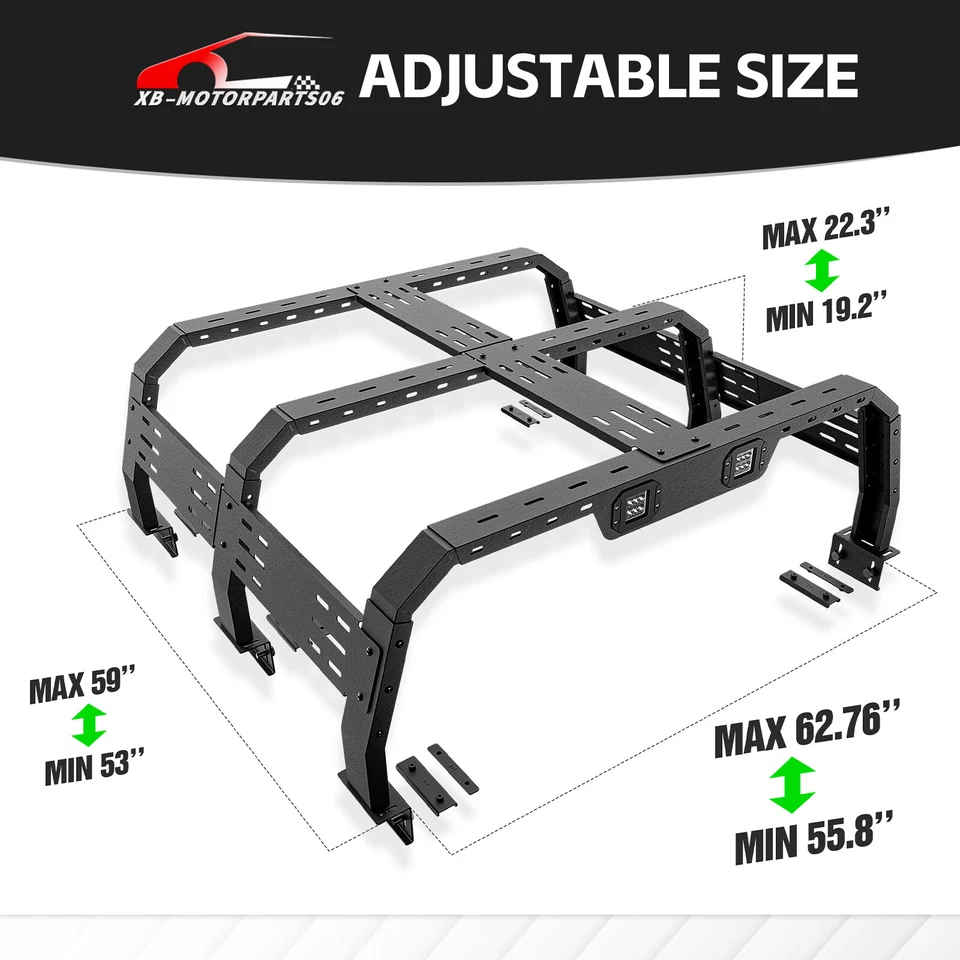 1000LBS Full-Size Overland Bed Racks For F-150/Tundra/Frontier/Titan/Tacoma - Image 3 of 4