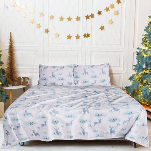 Flannel Sheet Set 100% Brushed Cotton Sheets Fitted Flat Pillow Case Deep Pocket - Picture 21 of 259