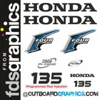 Honda BF 135hp 4 stroke outboard engine decals/sticker kit