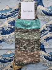 Paul Smith Mens Chunky Socks Urley Stripe Black Melange F685 One Size Cotton Mix