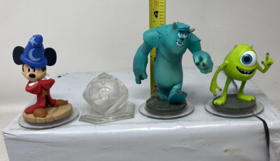 DISNEY INFINITY Fig Lot Mickey Mouse & Monsters Inc Sullivan Mike Crystal Tested