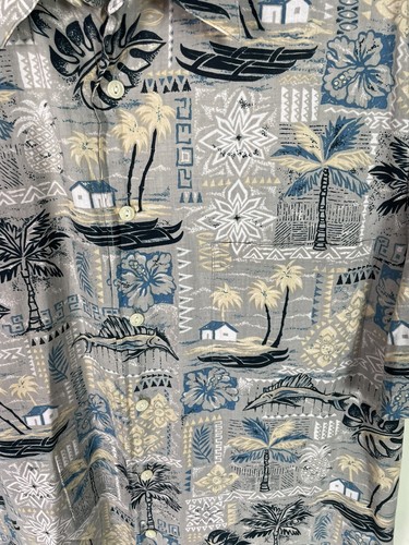Reyn Spooner Men’s Hawaiian Shirt Cotton Tan Print Size Large - Picture 5 of 11