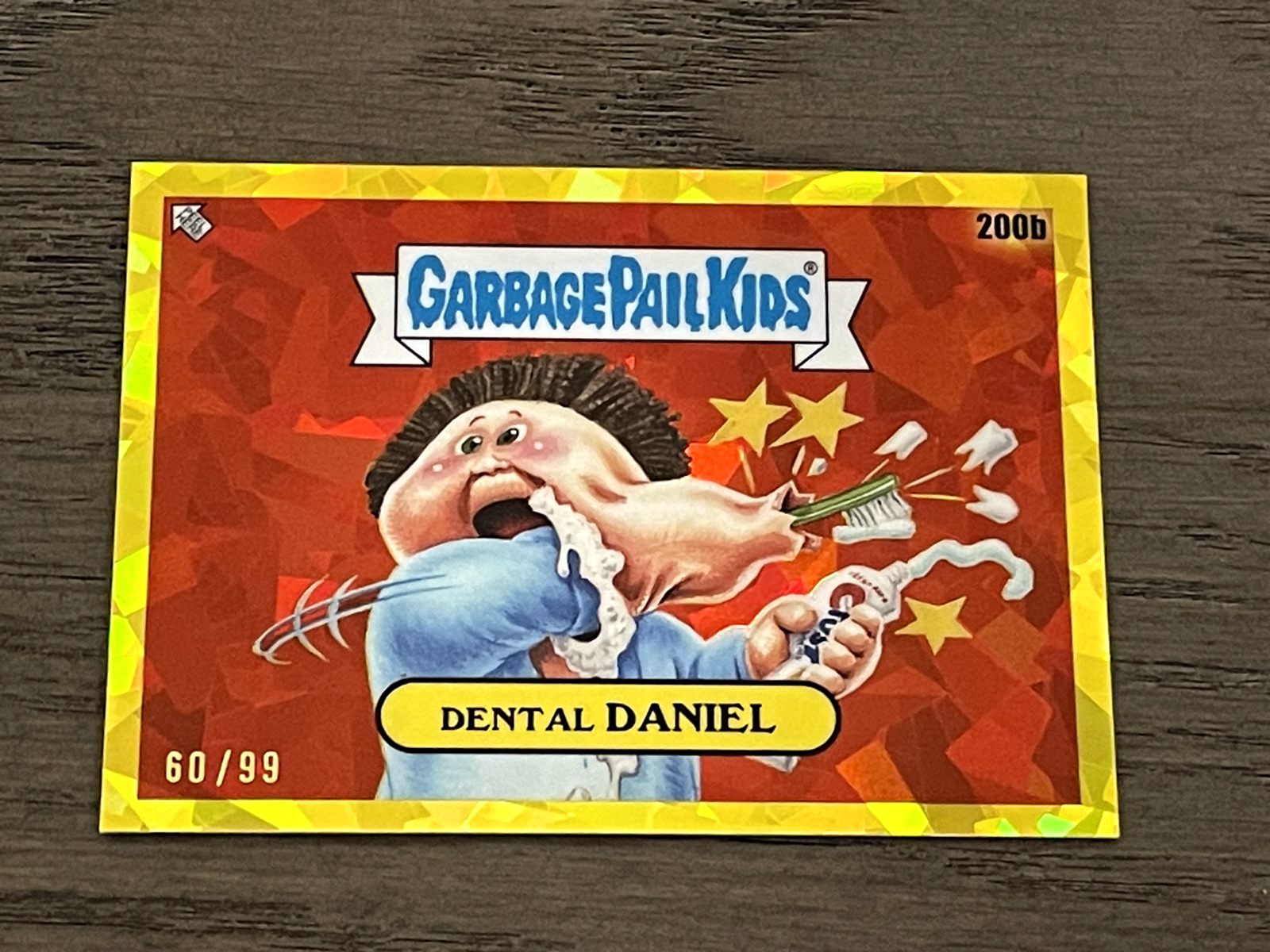 2022 Topps Garbage Pail Kids Sapphire Yellow Dental Daniel #200b 99 Limited Edition