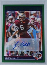 2024 PANINI SCORE JAHEIM BELL ROOKIE SIGNATURES PATRIOTS AUTO GREEN 384 RC