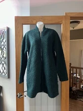 Bench. Long Green Oversized Soft Fleece full zip Jacket - Large Christmas Winter