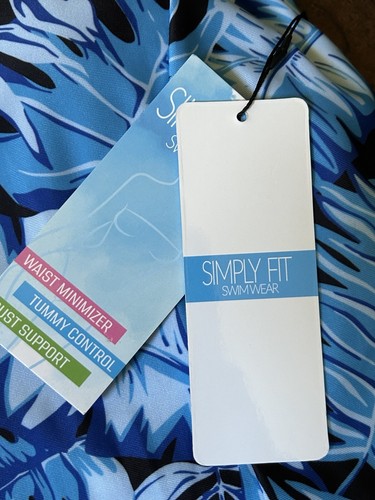 Traje de baño para mujer Simply Fit azul floral talla M nuevo con etiquetas - Imagen 8 de 11