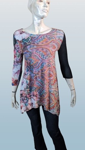 Robe Desigual Bordeaux Manches 3/4 Taille 38 - Style Casual Fleuri, Parfaite Pour Le Quotidien Ou Une Sortie.