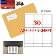 6000 Count Premium Shipping Mailing Labels 1"x2-5/8" Adhesive 30 Per Sheet 30-UP