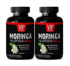 Vitamin A source - MORINGA OLEIFERA - Vitamin C source 2 Bottles 120 Capsules