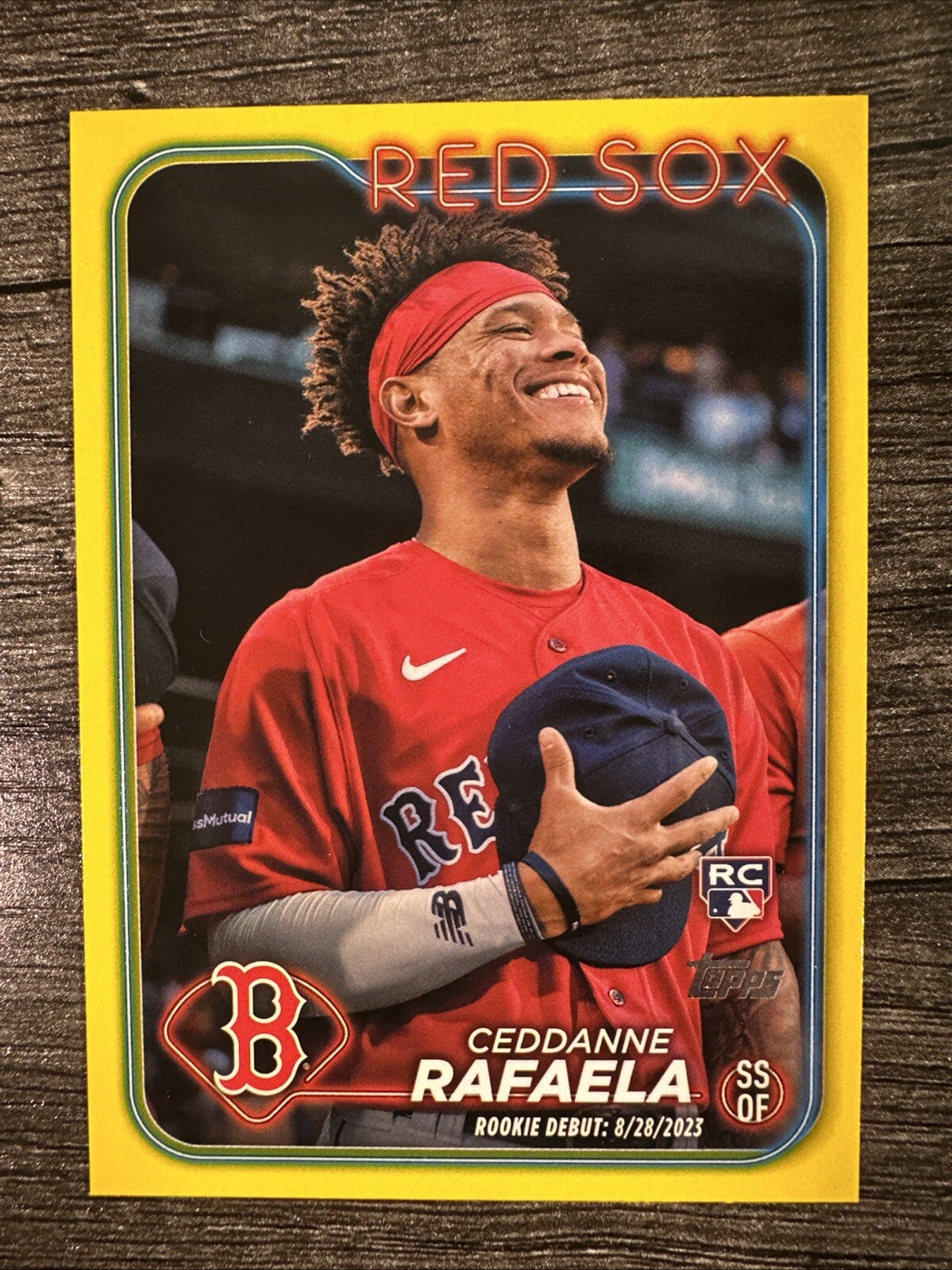 2024 Topps Update Series Card #US110 Ceddanne Rafaela Yellow Parallel Rookie RC