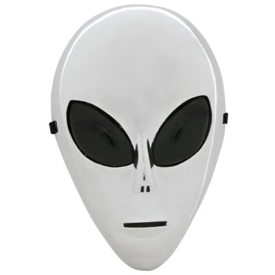 WIDMANN Silberne Alien Maske / Halloween Alienmaske Ausserirdischer Kostüm Party Deko