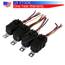 40amp 4pcs Car Auto 5 pin  wire Relay Plug Socket Heavy Duty Waterproof 12V NEW