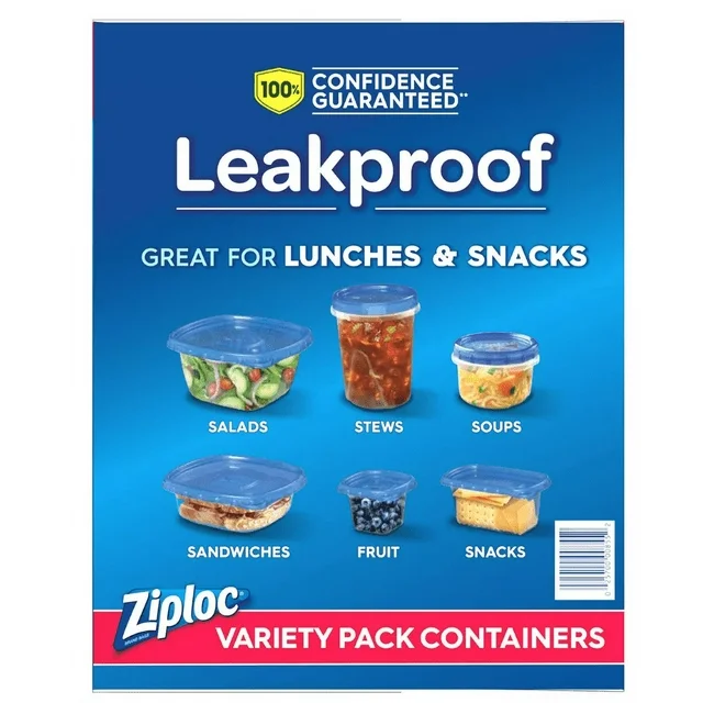 Ziploc Storage Container Variety Packs, New Smart n Lock Technology (52