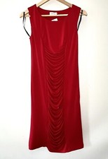 NWT CALVIN KLEIN Sleeveless Midi Cocktail Body Con Dress Red Size 4 HoCo Y2K